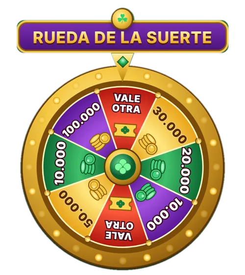 Rueda de la suerte con premios de 10.000 a 100.000 y Vale otra